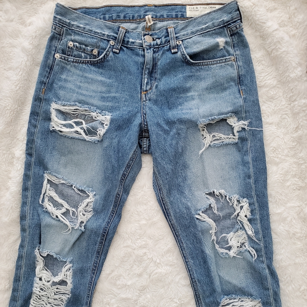 🎈SOLD Rag & Bone Distressed Boyfriend Jeans in 26 - Picture 6 of 14